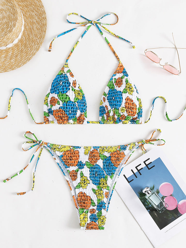 Dame triangel-bikini med raffineret struktureret design Skovae