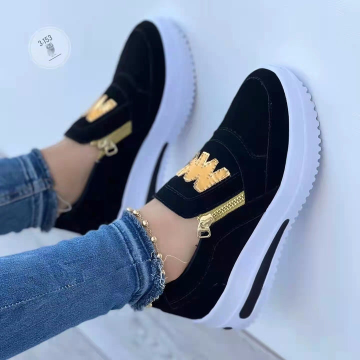 Dame Fritid Slip-On Sneakers med lynlåsdetaile Stilla