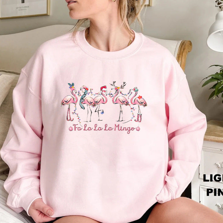 Dame sweatshirt med original flamingo motiv og afslappet snit Stilla