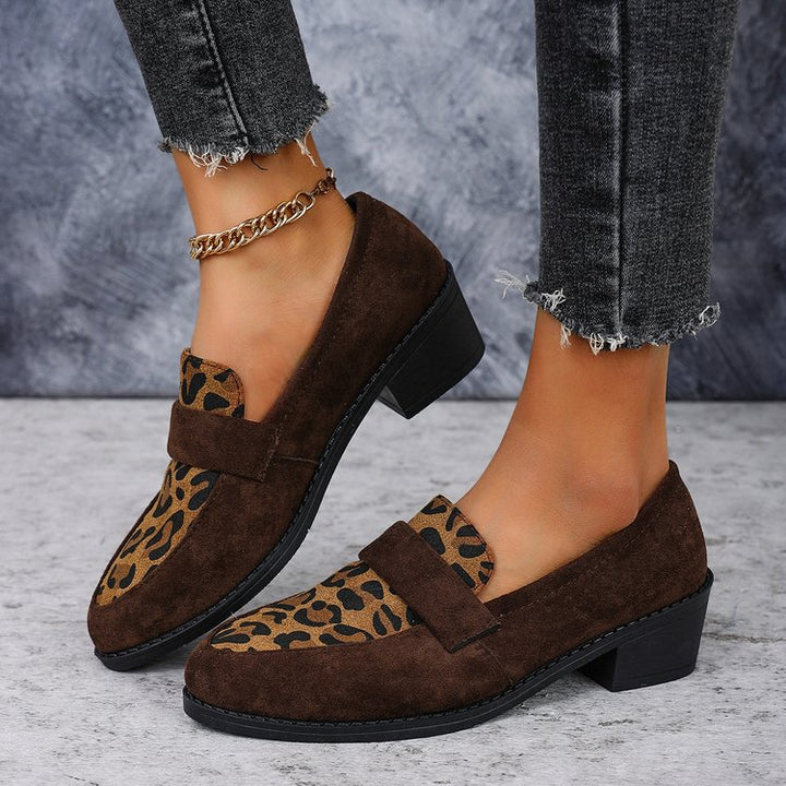 Dame loafers med moderne leopardmønster og behagelig fodbede Stilla