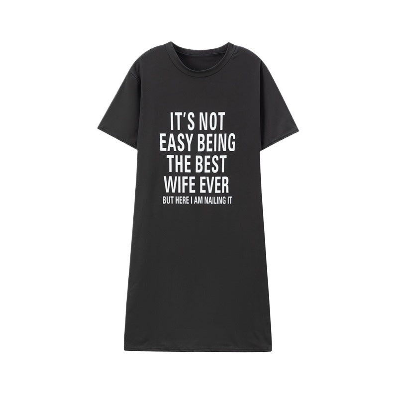Kvinder Oversized Grafik T-shirt Kjole Stilla