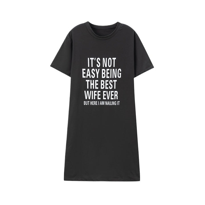 Kvinder Oversized Grafik T-shirt Kjole Stilla