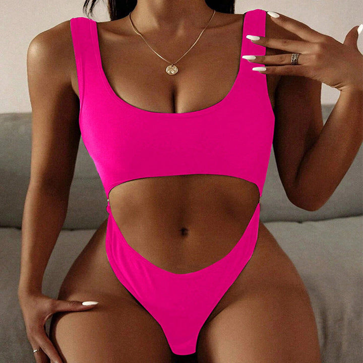 Dame one-piece badedragt med dyb udskæring og moderne design Skovae