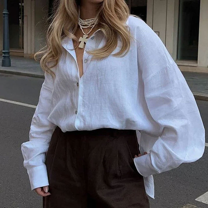 Dame luftig linned blouse Stilla