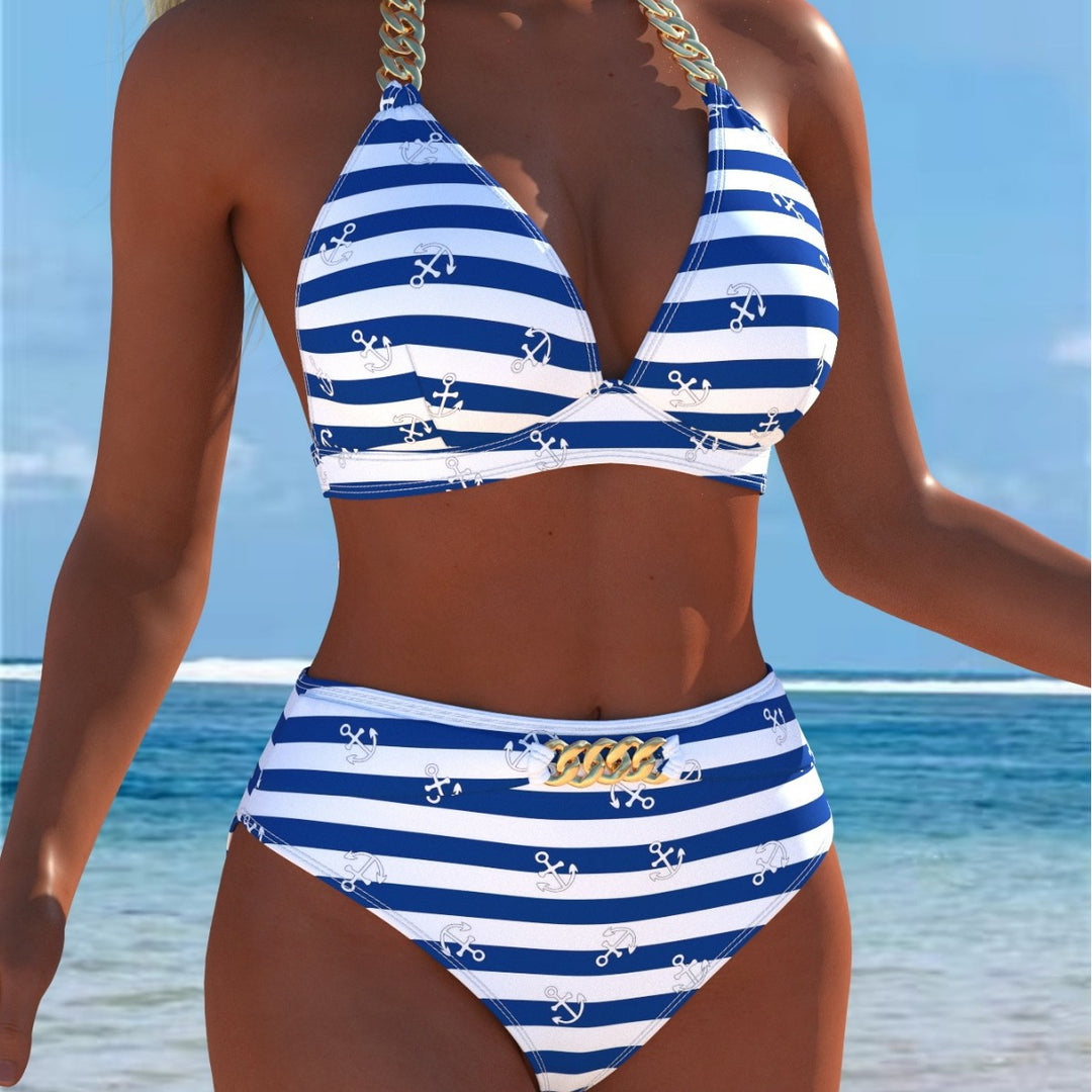 Dame Bikini med luksuriøst marmor mønster og fine detaljer Skovae
