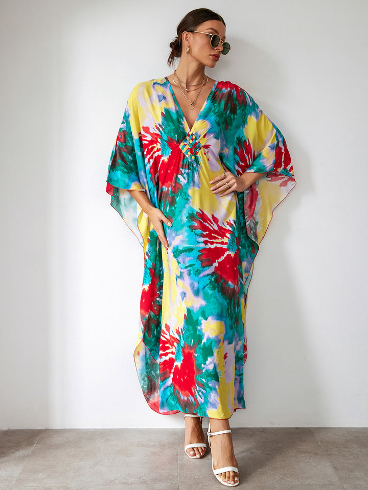 Dame Kaftan med fascinerende farvespil og kunstneriske detaljer Stilla