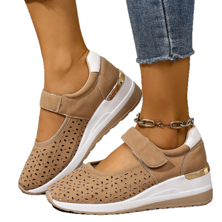 Dame Åndbare Sneakers med praktisk Velcro og fashionable huldesign Stilla
