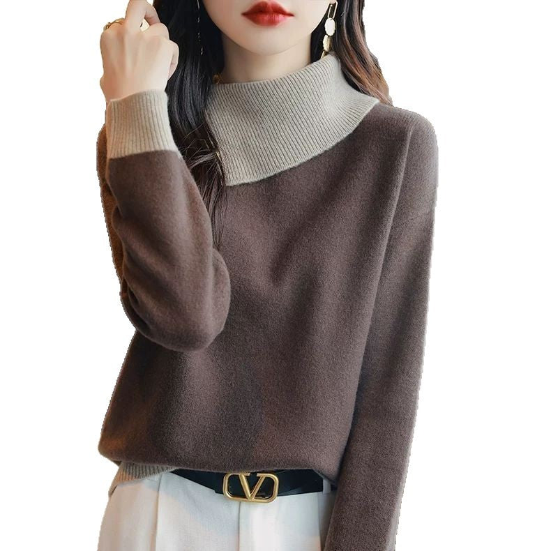Dame sweater med moderne stå-krave Stilla
