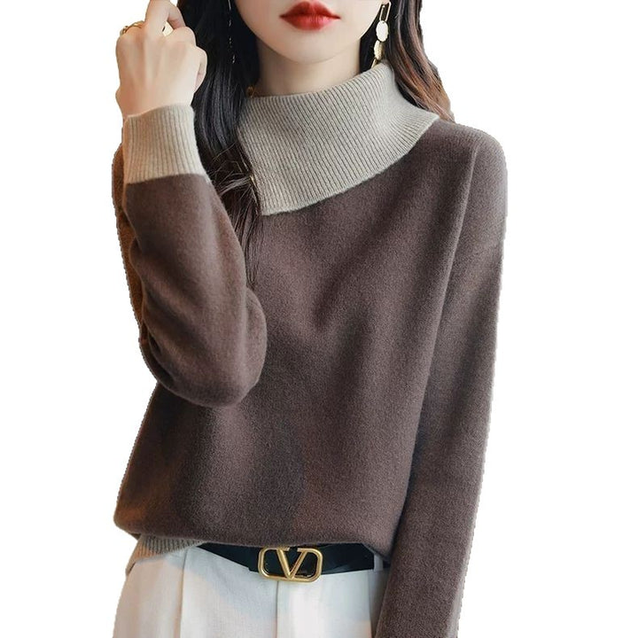 Dame sweater med moderne stå-krave Stilla