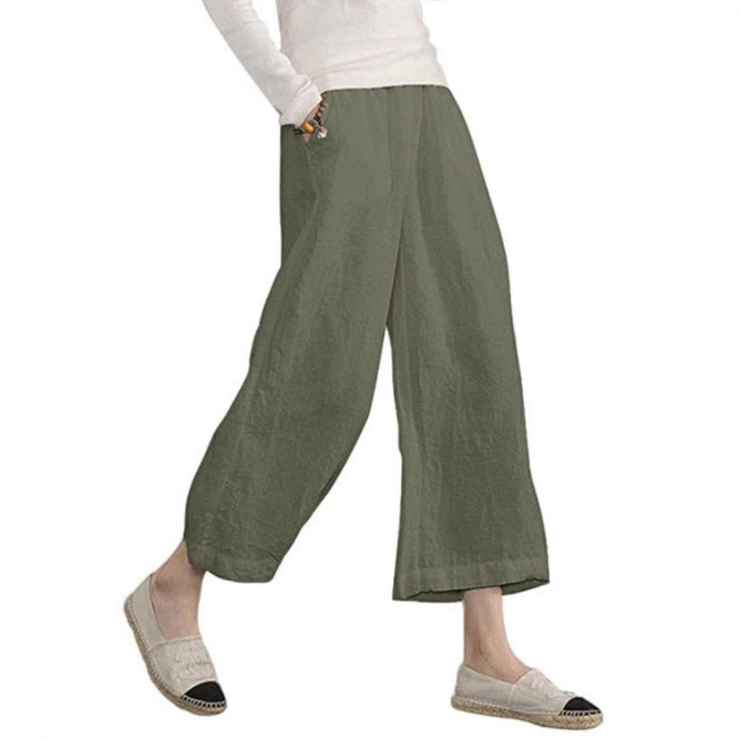 Dame Casual bred sommerbukser med elastisk talje og praktiske lommer Stilla