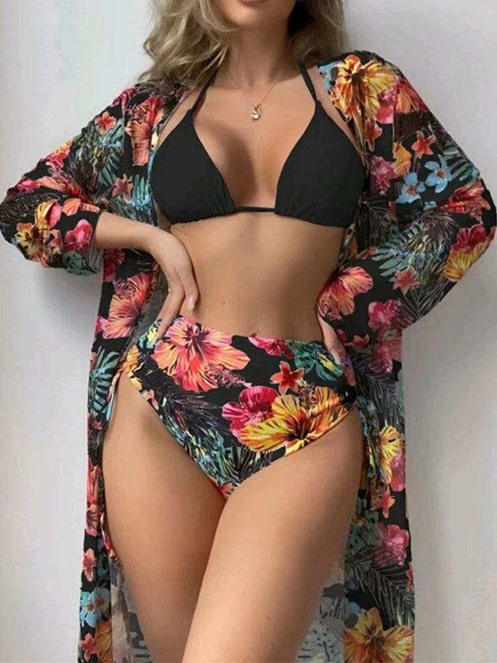 Dame Badebeklædning sæt med blomster kimono Stilla