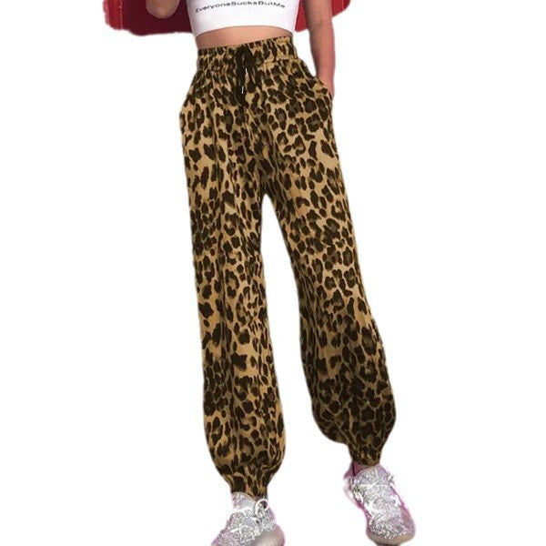 Dame Leopardprint Relaxed Fit Joggingbukser Stilla