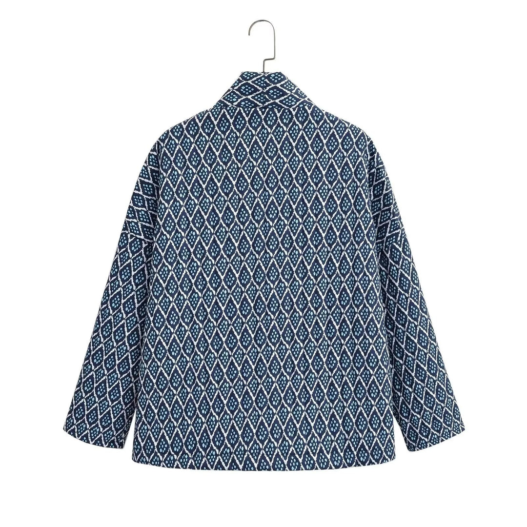 Dame kimono-stil jakke med detaljeret mønster Stilla