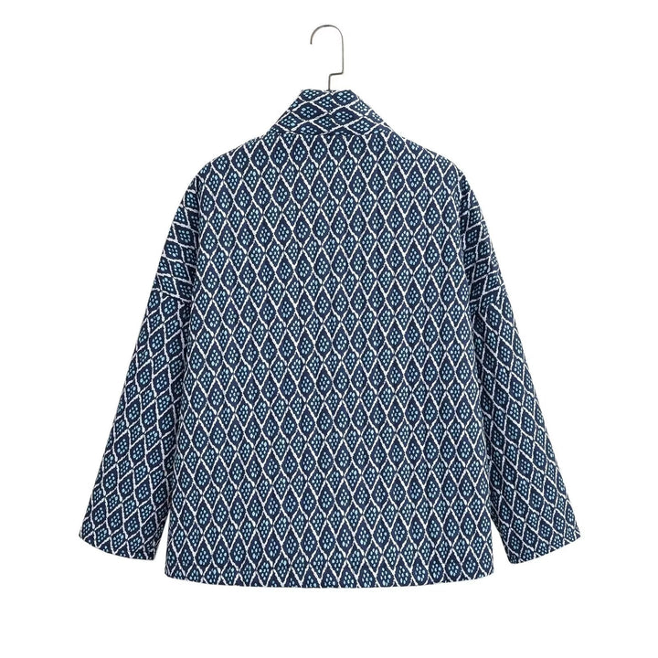 Dame kimono-stil jakke med detaljeret mønster Stilla