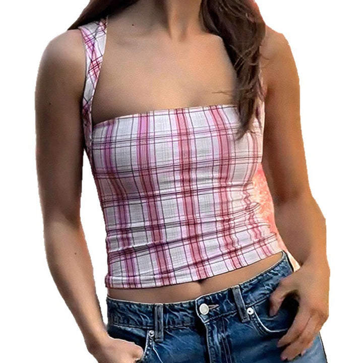 Dame figurtilpasset ternet top med elegant snit og transparente indsatser Skovae