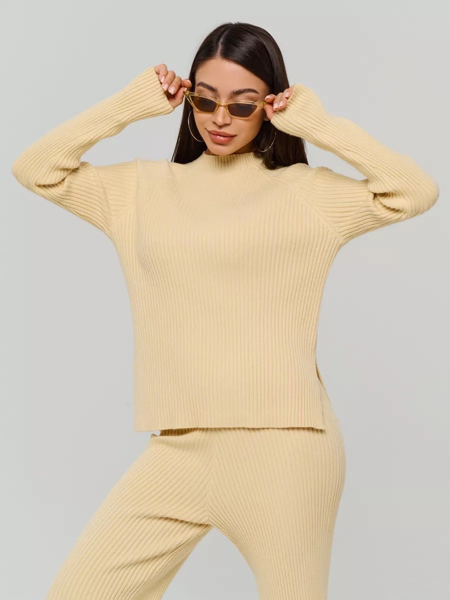 Dame Behagelig Ribstrikket Pullover Stilla