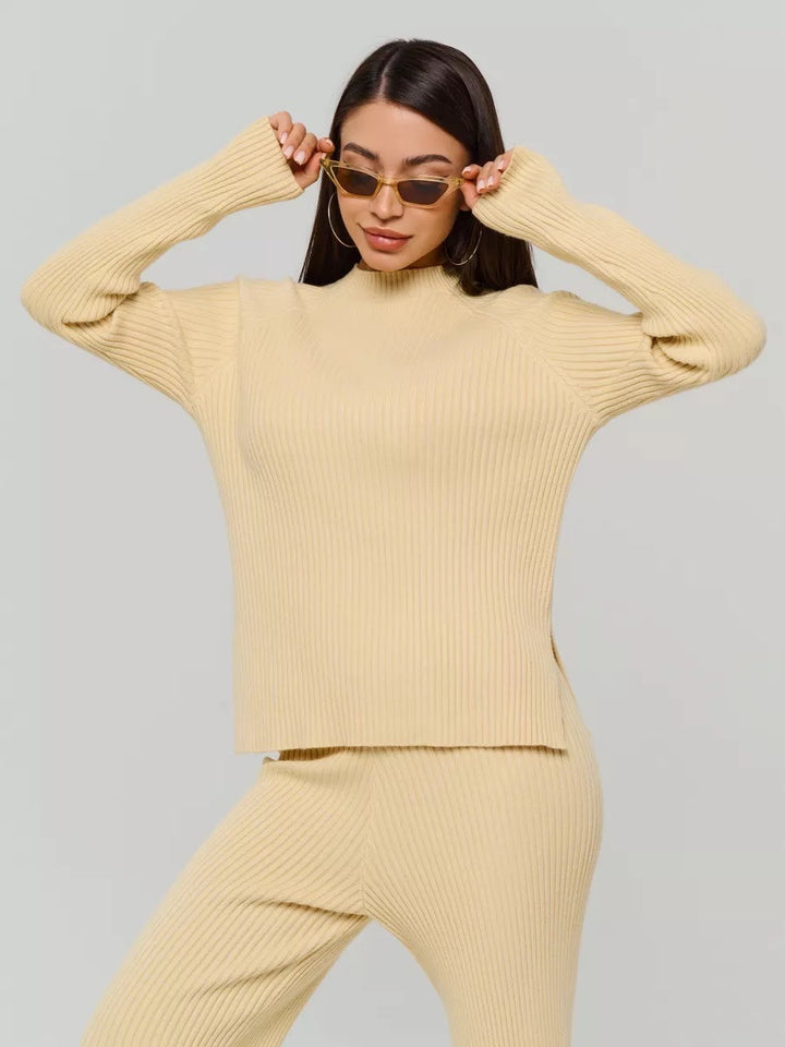 Dame Behagelig Ribstrikket Pullover Stilla