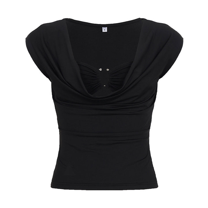 Dame stilfuld og raffineret top med drapering Skovae