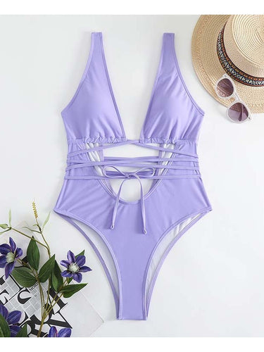 Dame Plunge Cut-Out Monokini Badedragt Stilla