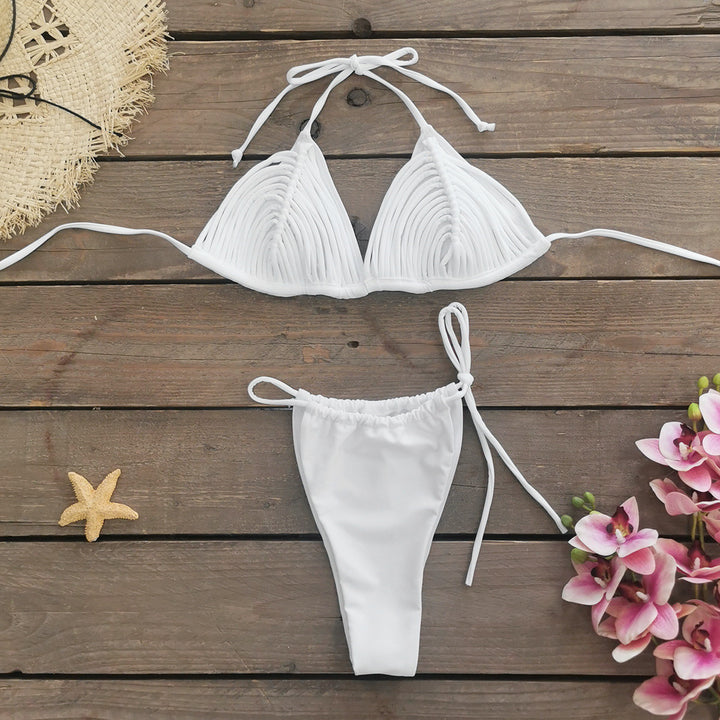 Dame Bikini-sæt med raffinerede, rynkede kopper og justerbare stropper Stilla