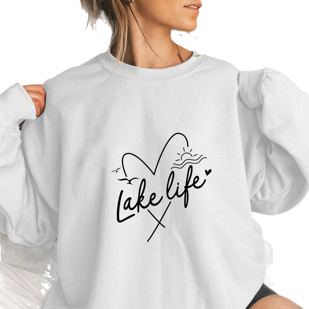 Kvinders sweatshirt med korte ærmer og hjerte motiv Stilla