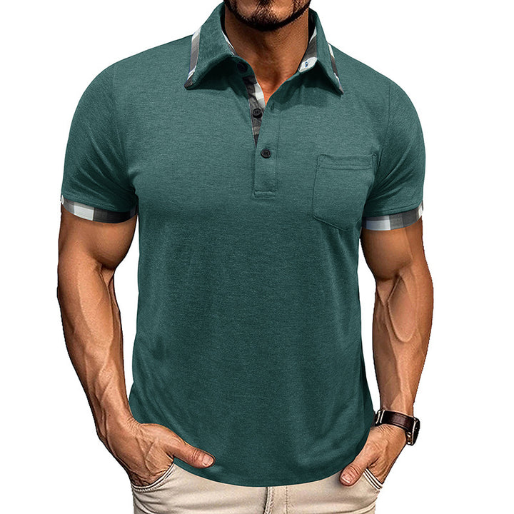 Herre polo-shirt med moderne kontrastdetaljer Stilla