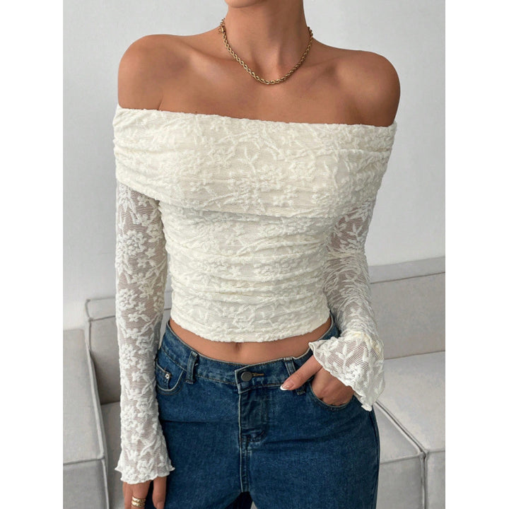 Damer Elegant Off-Shoulder Top med Ruffles detaljer Skovae