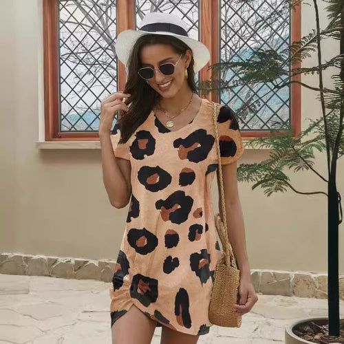 Dame fritidskjole med leopardmønster Stilla