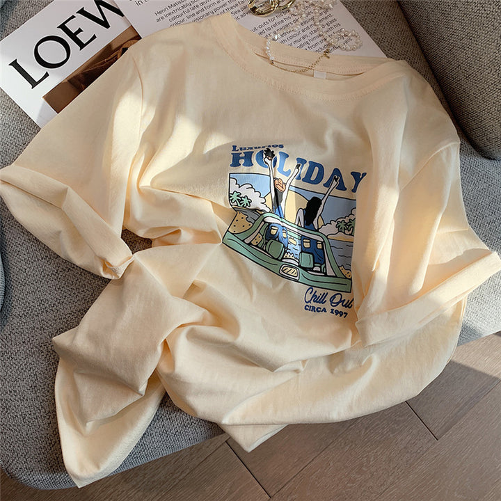 Femme Relaxed Fit Grafik T-Shirt med legende artwork Stilla