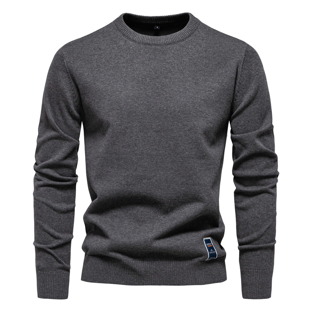 Herre klassisk rundhalset sweater lavet af høj kvalitet bomuld Stilla