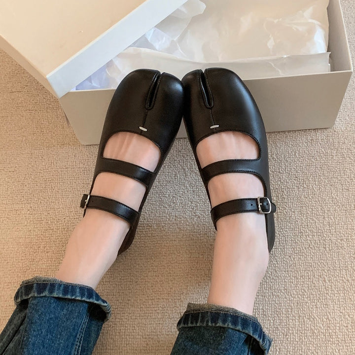 Dame Stilfulde Mary Jane Ballerinas med Dobbeltspænde-Design Stilla