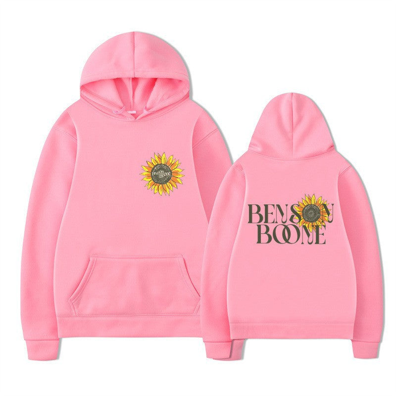 Dame hoodie med blomster grafik design Skovae
