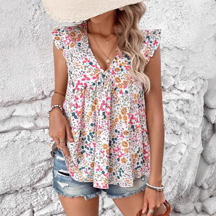 Damer Blomsterprint Relaxed Fit Top Stilla