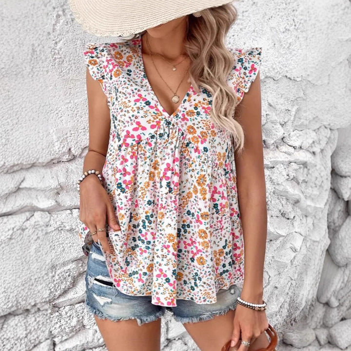Damer Blomsterprint Relaxed Fit Top Stilla