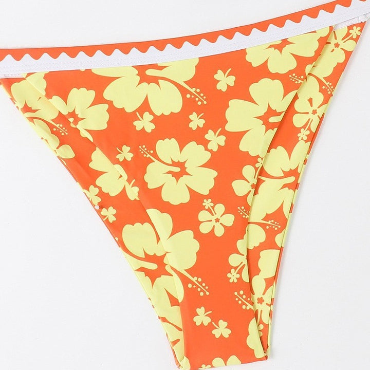 Dame bikini-sæt med blomsterdesign og trendy stropdetaljer Skovae