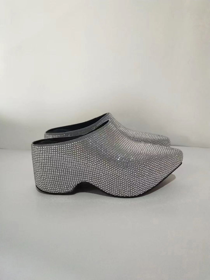 Femme dekorative med strass dekorerede clogs Stilla