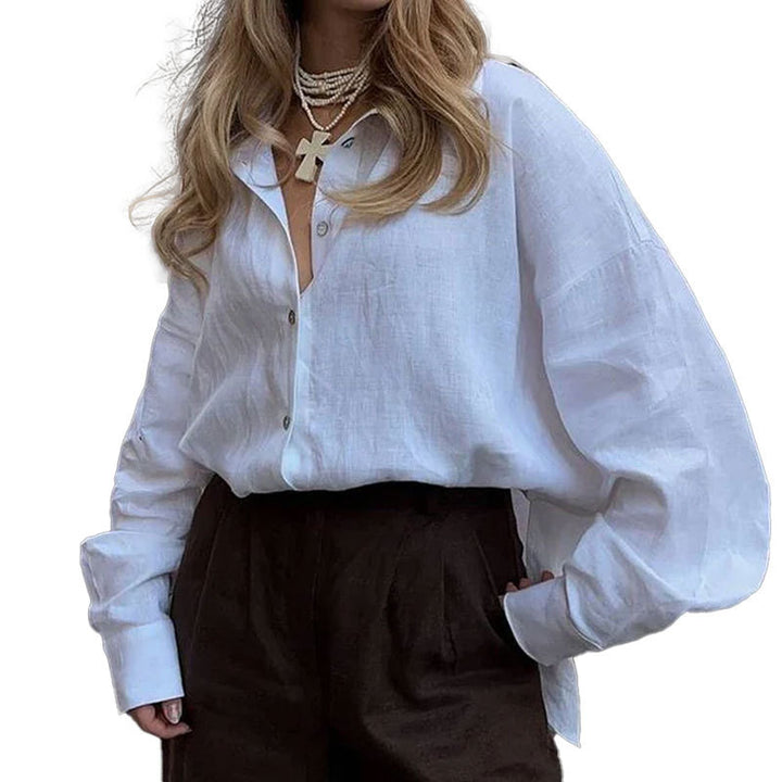 Dame luftig linned blouse Stilla