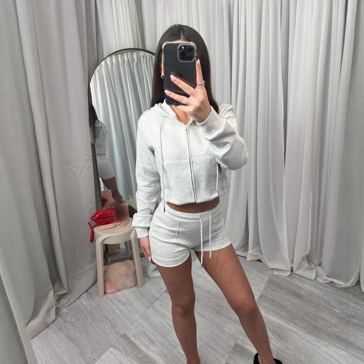 Kvinders sporty crop top og shorts sæt Skovae