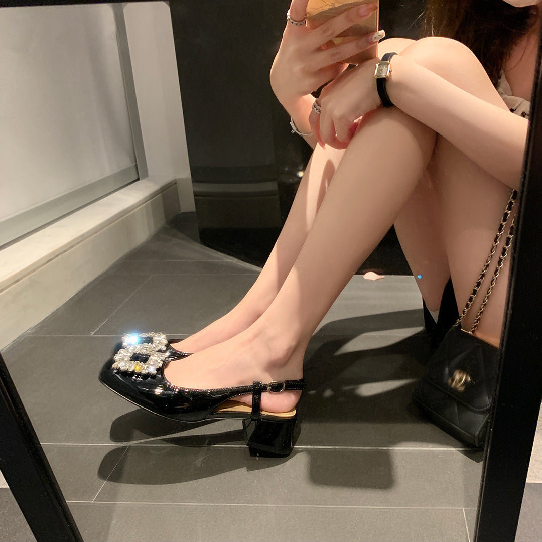 Damer Elegante Slingback Blokhæle Ballerinas Stilla