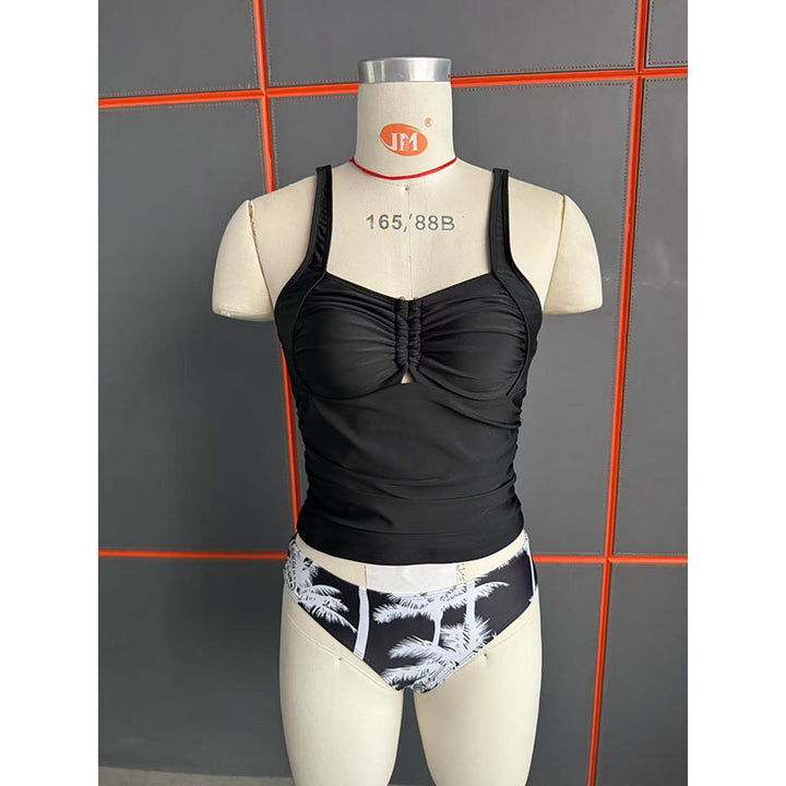 Dame Tankini med elastisk pasform og blomsterdesign Skovae