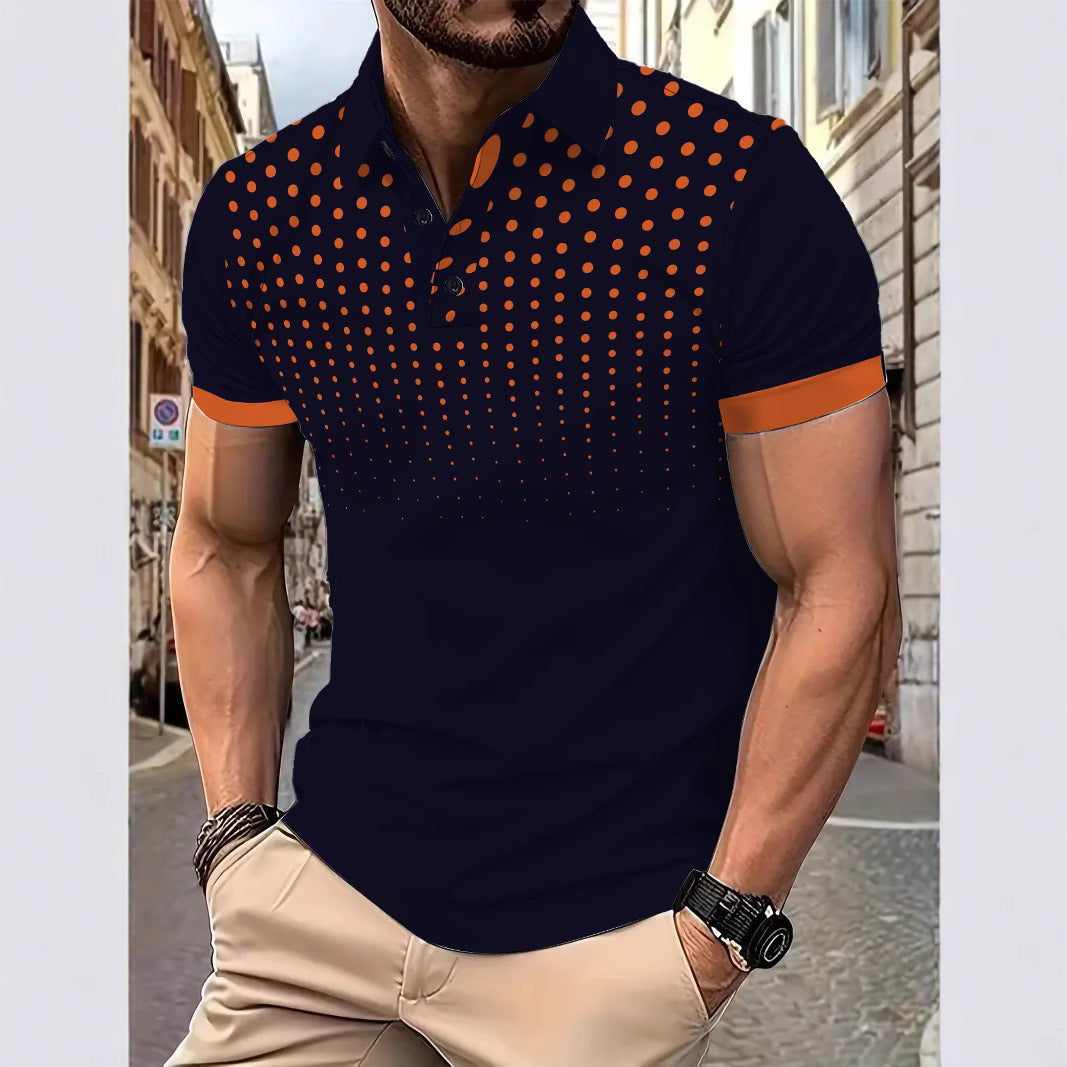 Herre Poloshirt med moderne prikkemønster og åndbare egenskaber Stilla