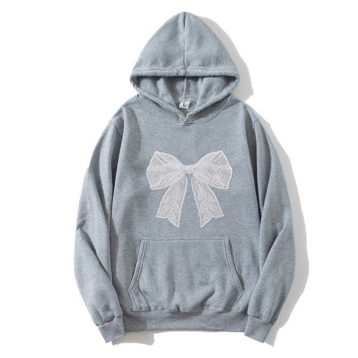 Dame hoodie med elegant blonderdesign Skovae