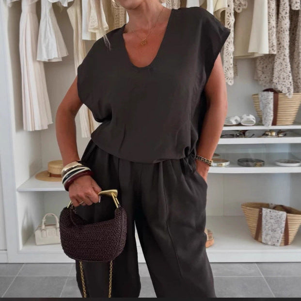 Kvinders afslappede jumpsuit med elastisk talje og lommer Stilla