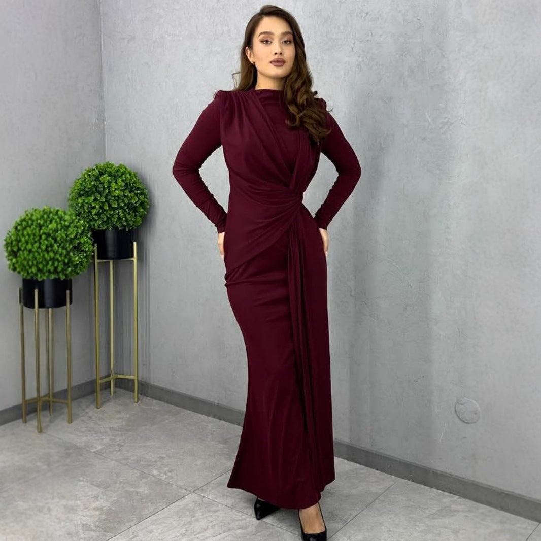 Dame Elegant Vinkledragt med asymmetrisk snit og figurnær design Stilla