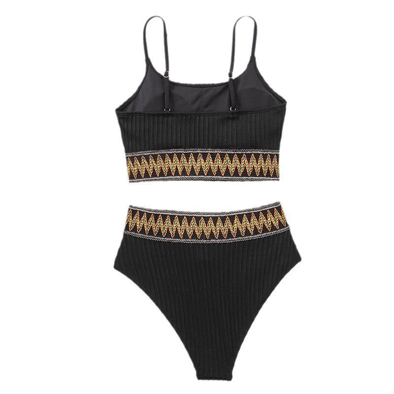 Dame to-delt bikini sæt med moderigtigt gummibånd Skovae