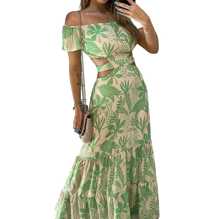 Dame Off-Shoulder Trappe Maxi Kjole Stilla