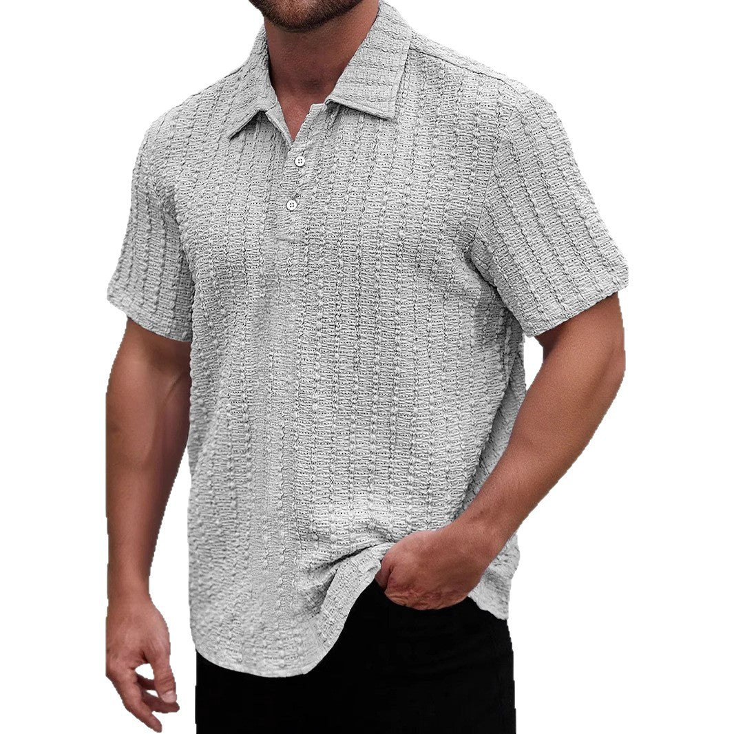 Herrer Struktur Kortærmet Poloshirt Stilla