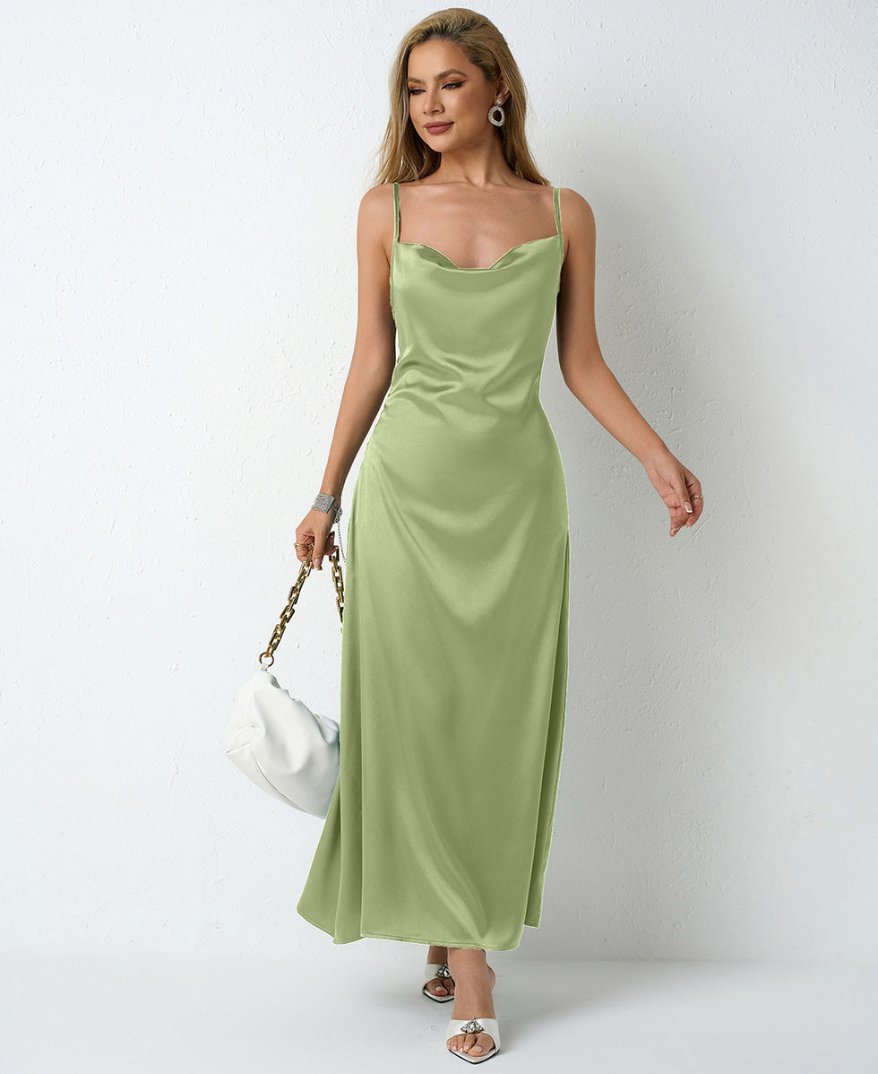 Dame Elegant maxikjole med smart halterneck-look Skovae