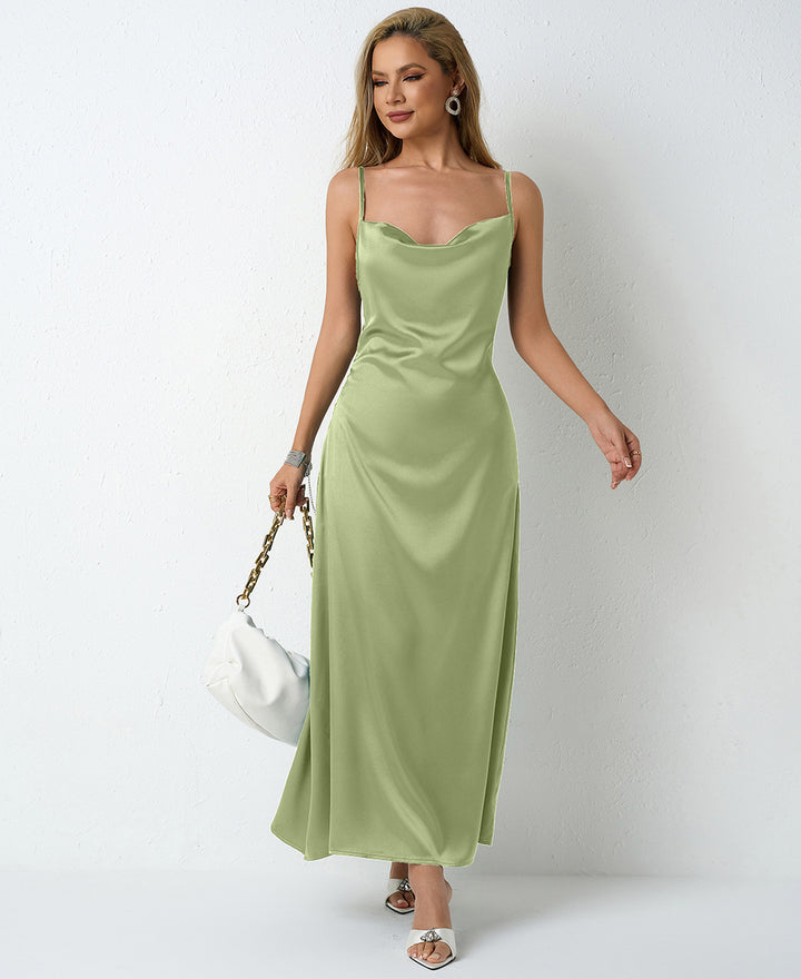 Dame Elegant maxikjole med smart halterneck-look Skovae