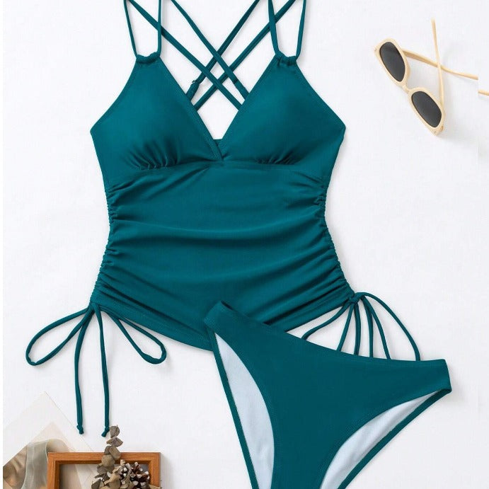 Dame Tankini med justerbare stropper og draperinger Stilla